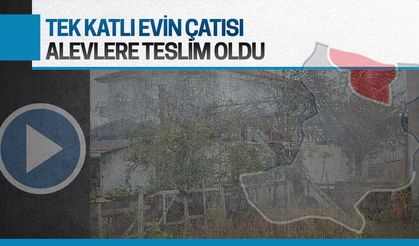 Tek katlı evin çatısı küle döndü