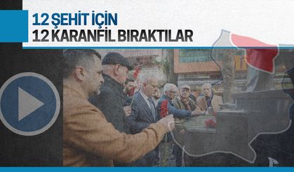 Karasu’da 12 şehidi, 12 karanfil bırakarak andılar