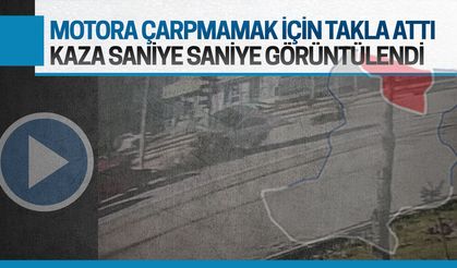 Karasu'da kaza anı saniye saniye görüntülendi