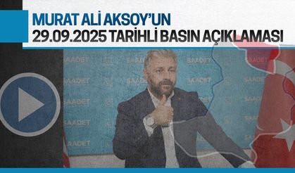 Murat Ali Aksoy'un 29.05.2025 tarihli basın açıklaması