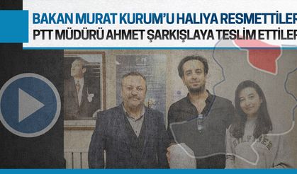Ressam Uğur Aydın, eşiyle birlikte Bakan Murat Kurum’u halıya resmetti