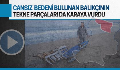 Karasu'da sahile vuran balıkçının parçalanan teknesi de karaya vurdu