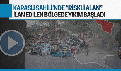 Sahiller Halkındır projesi kapsamında riskli alan bölgesinde yıkım başladı