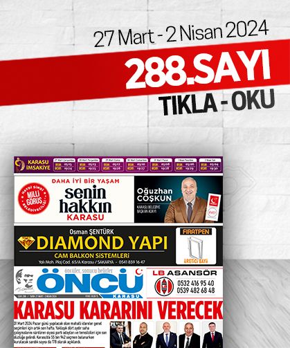 Öncü Karasu Gazetesi 288.sayı