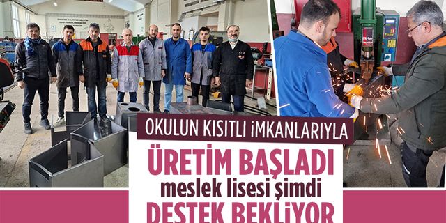 Meslek lisesi, kendi imkanlarıyla soba üretimine başladı