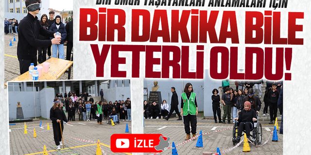 Öğrenciler, engellilerin yaşadığı zorlukları deneyerek tecrübe ettiler