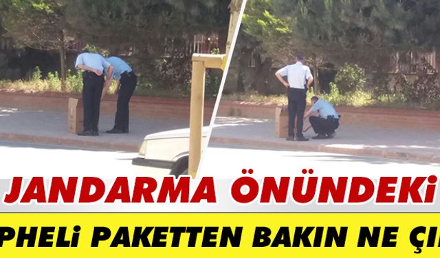 Jandarma önünde şüpheli paket!