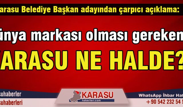 Dünya markası olması gereken Karasu ne halde?