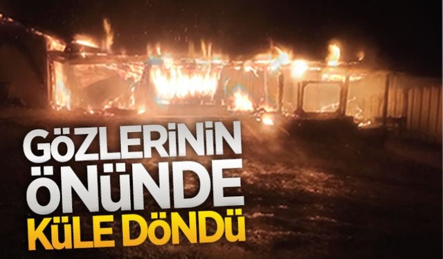 Gözlerinin önünde küle döndü