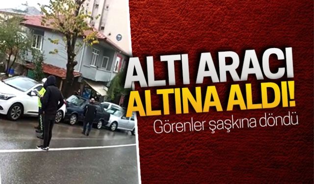 Altı aracı altına aldı