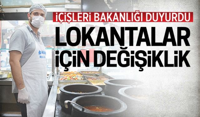 Lokantalar için değişiklik