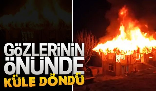 Gözlerinin önünde küle döndü