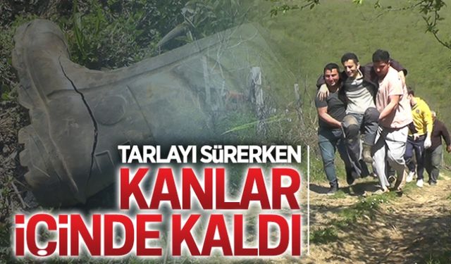 Tarlayı sürerken kanlar içinde kaldı