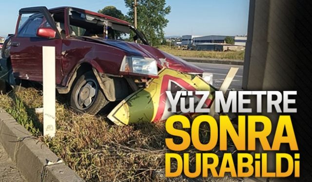 Yüz metre sonra durabildi