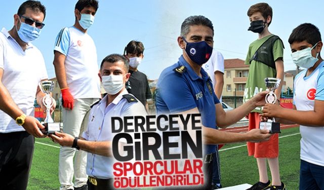 Dereceye giren sporcular ödüllendirildi