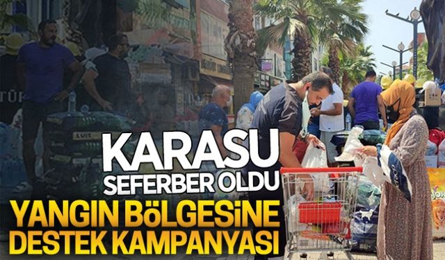 Karasu’dan yangın bölgesine destek