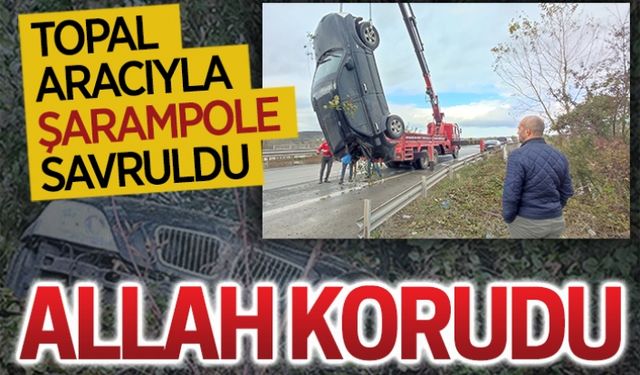 Topal, Ferizli’de kaza geçirdi