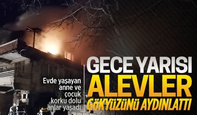 Gece yarısı alevler gökyüzünü aydınlattı