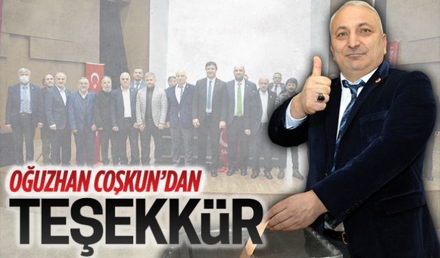 Oğuzhan Coşkun'dan teşekkür