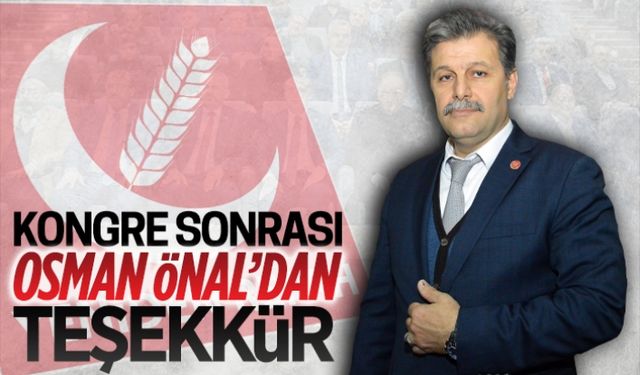 Osman Önal'dan teşekkür