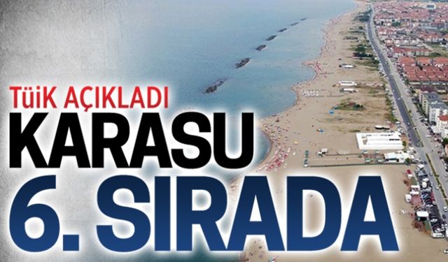 TÜİK açıkladı: Karasu altıncı sırada