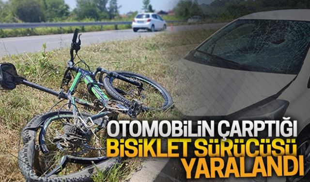 Otomobilin çarptığı bisiklet sürücüsü yaralandı