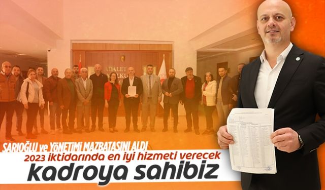 Hasan Sarıoğlu ve yönetimi, mazbatayı aldı