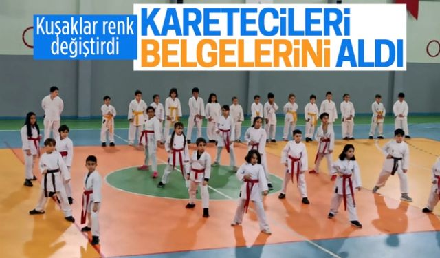 45 karateci belgelerini aldı