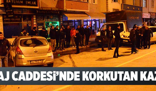 Plaj Caddesi’nde korkutan kaza