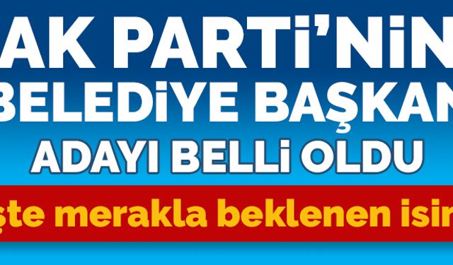 AK Parti’nin adayı belli oldu