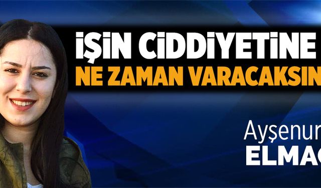 İşin ciddiyetine ne zaman varacaksınız?