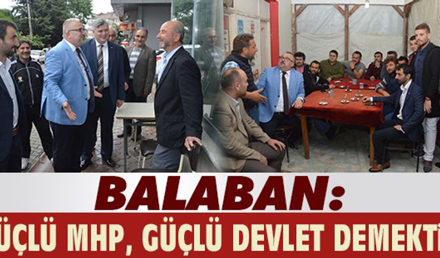 Balaban: Güçlü MHP, güçlü devlet demek