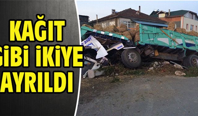 Kağıt gibi ikiye ayrıldı