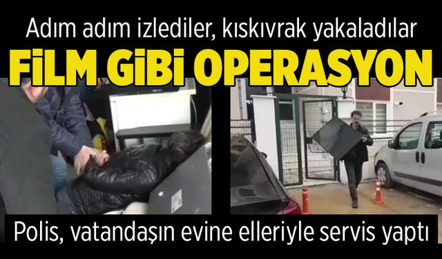 Polis ekiplerinden eve servis