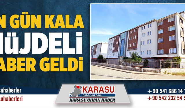 On gün kala müjdeli haber geldi