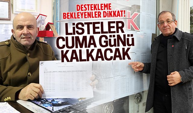 Destekleme listeleri muhtarlıklarda askıya çıktı