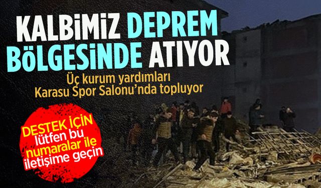 Deprem bölgesine yardımlar Karasu Spor Salonu’nda toplanıyor