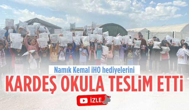 Namık Kemal İHO, hediyelerini kardeş okula teslim etti