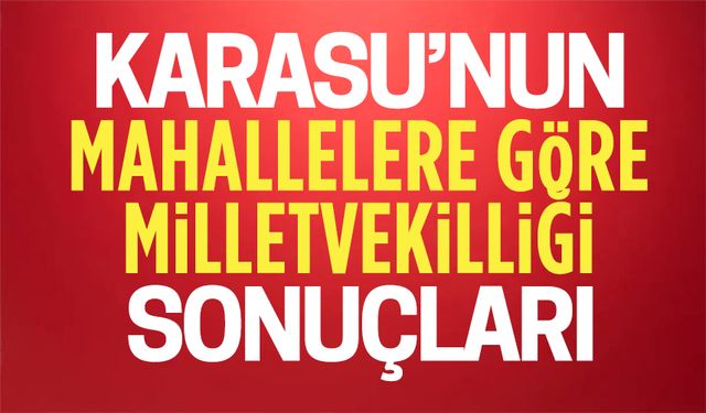 Mahallere göre Karasu 2023 milletvekili seçimi sonuçları