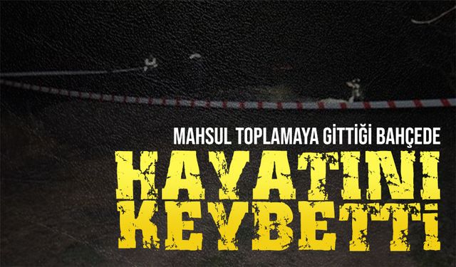 Mahsul toplamaya gittiği bahçede hayatını kaybetti