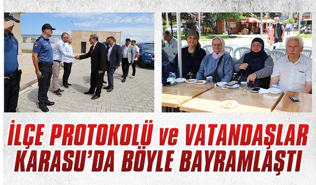 Protokol ve halk, Karasu’da böyle bayramlaştı