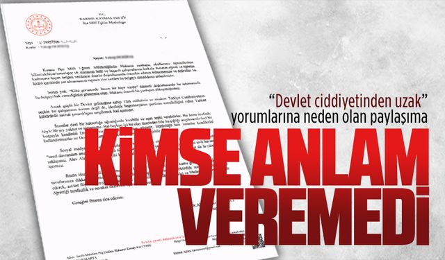 Kaymakamlık resmi hesabından yapılan paylaşıma anlam verilemedi