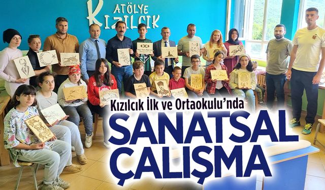 İlk ve Ortaokulu’nda ahşap yakma etkinliği yapıldı