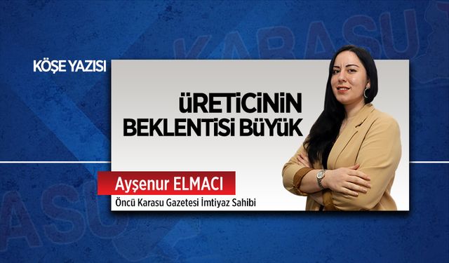 Üreticinin beklentisi büyük