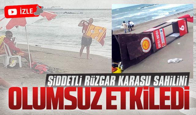 Şiddetli rüzgar, Karasu sahilini olumsuz etkiledi