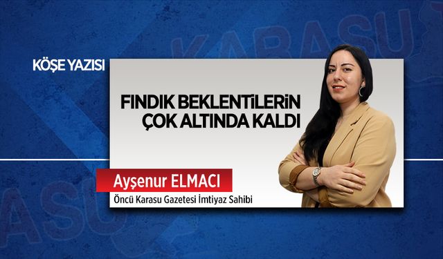 Fındık beklentilerin çok altında kaldı