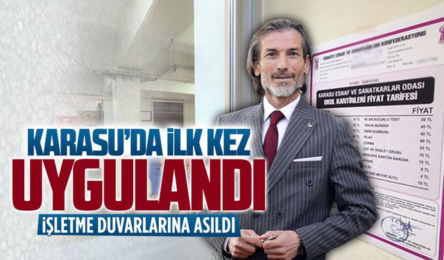 Karasu’da ilk kez uygulandı, işletme duvarlarına asıldı