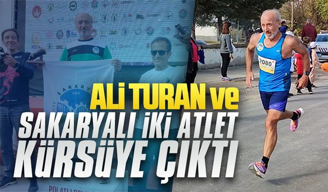 Ali Turan ve iki Sakaryalı atlet kürsüye çıktı