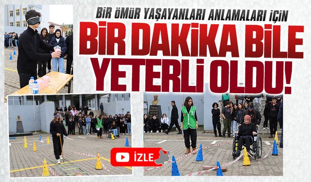 Öğrenciler, engellilerin yaşadığı zorlukları deneyerek tecrübe ettiler