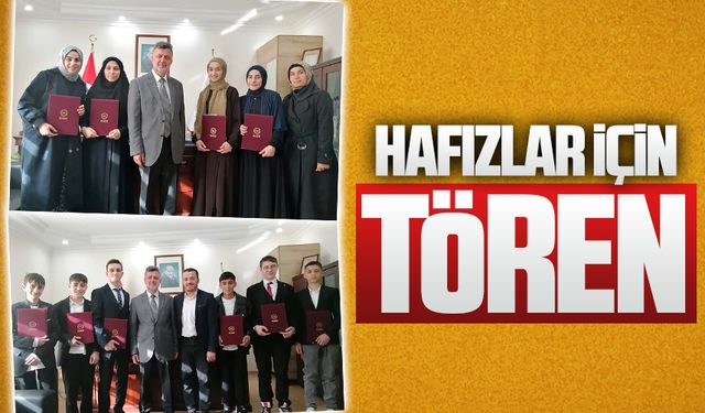 11 hafız için belge takdim töreni düzenlendi